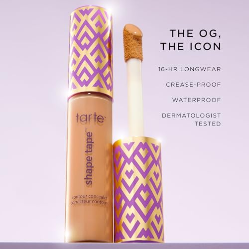 tarte shape tape concealer & brush ? Instant Full Coverage for Under Eye, Dark Circles, Fine Lines, Redness & Discoloration, Dermatologist-Tested, Vegan, Cruelty Free