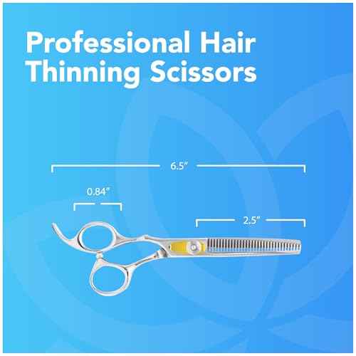 Equinox International, Professional Hair Scissors, Japanese Stainless Steel-Barber Hair Cutting Texturizing Thinning Razor Edge Series Teeth Shears for Men/Women/Kids/Salon & Home-6.5" Overall Length