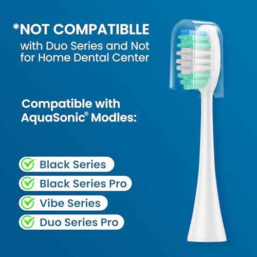 Replacement Toothbrush Heads 10 Pack Compatible with AquaSonic Black Series, Vibe Series Electric Toothbrush, White