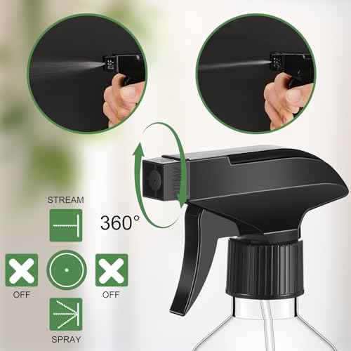 9 Pack 10oz/300ml Plastic Spray Bottle Bulk for Plant Small Spray Bottle Fine Mist Water Sprayer Upgraded Adjustable Nozzle Refillable Empty Containers for Cleaning, Hair, Cooking(Clear)