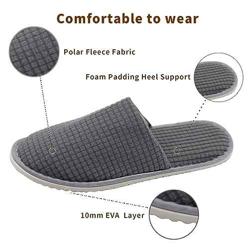 Disposable Slippers for Guests, 8 Pairs Coral Fleece Non Slip Hotel Slippers, Unisex, Washable Reusable for Hotel, Guest, Travel, Bride, Women
