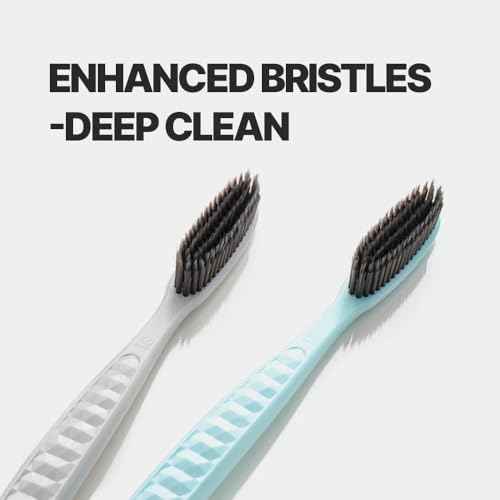 WANGTA Black ? Charcoal Extra Large Toothbrush ? 1.6 inch (4 cm) Wide Head | 4,000 Bristles for Firm Cleaning & Odor Suppression | Made in Korea Premium Oral Care (10 Pack)