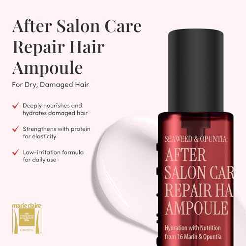 CURLYSHYLL After Salon Care Repair Hair Ampoule | Lightweight Serum Care for Daily Damaged Hair Repair | Seaweed & Opuntia Extracts | Leave-in Moisture Serum | 100ml