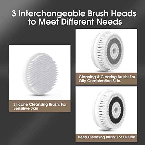 Facial Cleansing Brush: Face Scrubber for Men and Women - Face Brushes for Deep Cleansing and Exfoliating