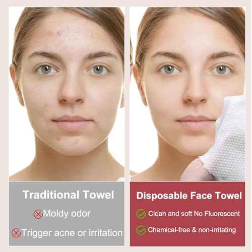 Disposable Towels for Face Hang Over the Door or on Wall, 300 ct, 2 Pack, Thick and Durable Facial Towels for Skin Care, Makeup Removal, Multi-Purpose Use on Sink, Bathroom Counter, Toilet, etc