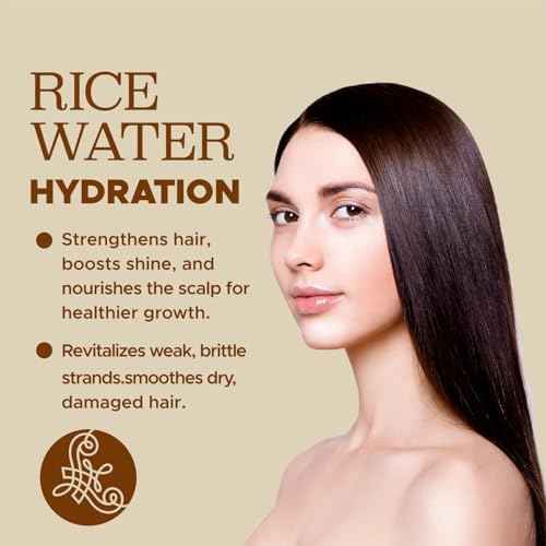 Luseta Rice Water Shampoo Strengthening & Nourishing Revitalizes Shine for All Hair Types Hydrating & Frizz Control for Women and Men 16.9oz