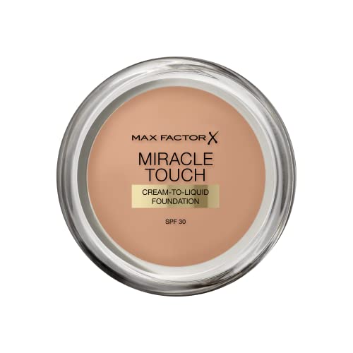 MAX FACTOR - Miracle Touch Foundation - Lightweight Cream To Liquid Formula - SPF 30 & Hyaluronic Acid - 80 Bronze