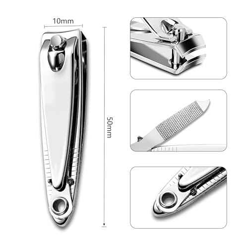 Nail Clippers with File Bulk - 24 Pack Multipack for Women & Men, Swing-Out Nail Cleaner, 2.36-Inch Fingernail Clippers Attached Filer, Durable Small Mini Clippers Bulk (24 Count)
