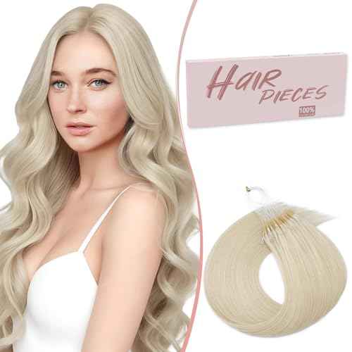SEGO U Tip Hair Extensions Human Hair, Keratin Bonded & Loop Hair Extensions, K Tip Hot Fusion for Silky Straight Highlights, 1g per Strand, 50 Strands/50g, 22" Platinum blonde