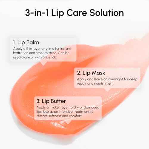 MAREE Lip Mask Overnight 2 Pack - Lip Moisturizer For Very Dry Lips - Hydrating Lip Butter Balm with Hyaluronic Acid & Collagen - Overnight Lip Treatment - Lip Sleeping Mask Repair