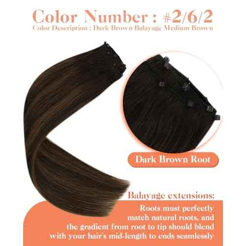 Sunny Hair Beaded Hair Weft Extensions Human Hair Brown Micro Weft Hair Extensions Balayage Dark Brown Balayage Medium Brown Microlink Beaded Hair Wefts For Women Real Hair 22inch 50g