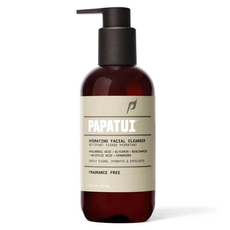 PAPATUI Hydrating Men's Face Cleanser - Niacinamide & Hyaluronic Acid | Unscented | 8 oz