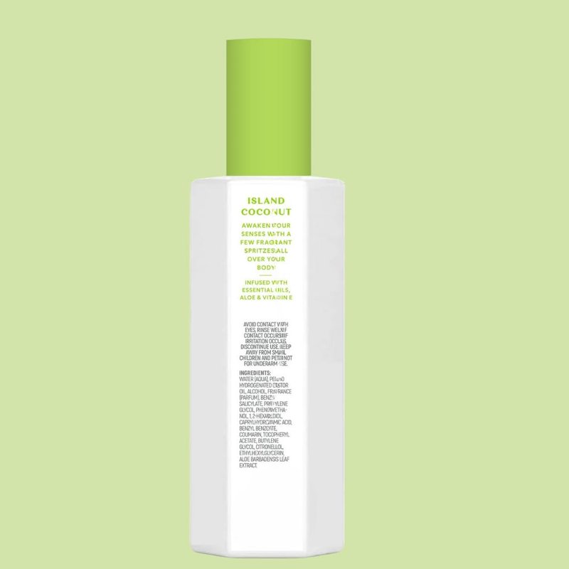 Coconut Body Mist Spray - Tropical Island Scent | Refreshing Daily Fragrance, 8 fl oz, Paraben-Free, Sulfate-Free