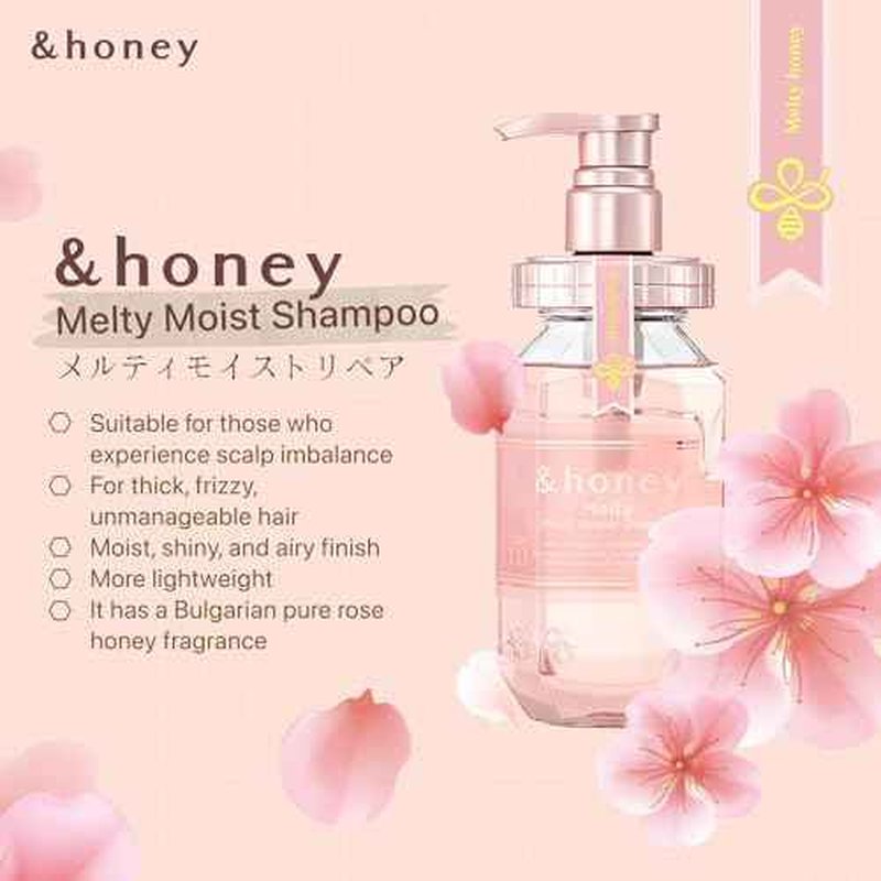 &honey Melty Moist Repair Shampoo, Treatment & Hair Oil Set + Free Hair Tie