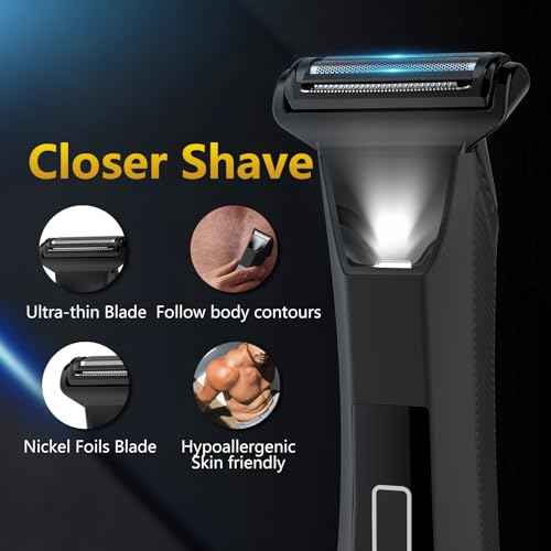 Manscaper Trimmer for Men, 2-in-1 Ball & Body Hair Groomer - Pubic & Groin Hair Shaver with Dual-Head, No-Nick Shaving, Smooth Grooming - Lightweight, Travel Lock, IPX7 Waterproof & LED Display