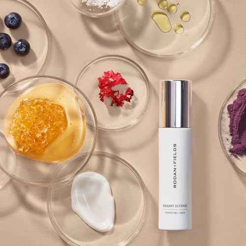 RODAN + FIELDS Radiant Defense Perfecting Liquid SPF 30 - Beige, 50 mL, 4-in-1 Makeup & Skin Care Beauty Solution, Face Sunscreen, Moisturizer, Light Foundation