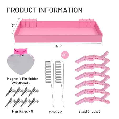 Braiding Rack Tray and Tools Set, Compatible with Yumkfoi Braiding Hair Rack, Making All the Tools Accessable, Save Your Time