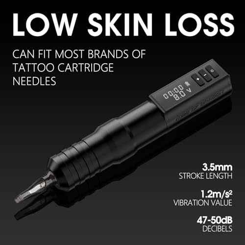 Wireless Tattoo Machine - Rotary Tattoo Cartridge Pen Custom Coreless Motor 2400mAh Power Supply Digital LED Display Professional for Tattoo Artist