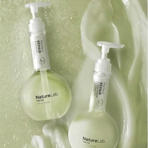NatureLab.TOKYO Perfect Repair Shampoo & Conditioner Duo - Japanese Shampoo and Conditioner for Damaged, Color-Treated Hair - Penetrates Roots and Restores Strands - Japanese Hair Care - 11.5oz each