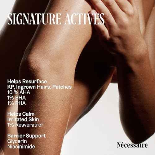 N?cessaire The Body Peel. Resurfacing Serum for KP, Ingrowns, Strawberry Skin and Discoloration. 10% AHA, 1% BHA, 1% PHA, Peeling Peptide. Dermatologist-Tested. Hypoallergenic. Non-Comedogenic. 150ml