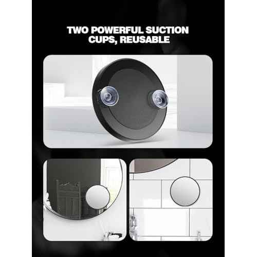 20X/30X/40X Magnifying Mirror with Suction Cups and Tweezers Set, 3.5 inches Travel Magnified Makeup Mirror, Black, 3PCS