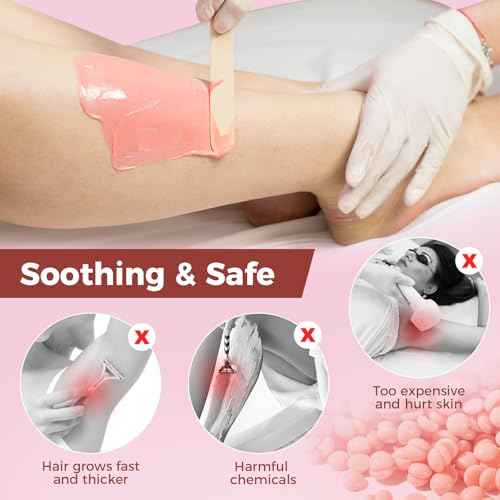 Wax Beads, Hard Wax Beads Hair Removal - 2.5 lbs Wax Beads for Sensitive Skin - Hard Wax Recommended for Full Body Bikini Brazilian Waxing (Rose)