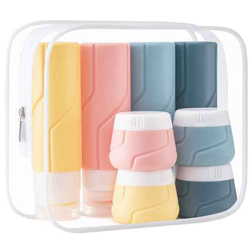 MODENGKONGJIAN Travel Bottles for Toiletries,TSA Approved Silicone Squeezable Travel Shampoo Bottles, 3oz Leak Proof Refillable Toiletry Cosmetic Containers £¨15 Pcs/Colorful£©