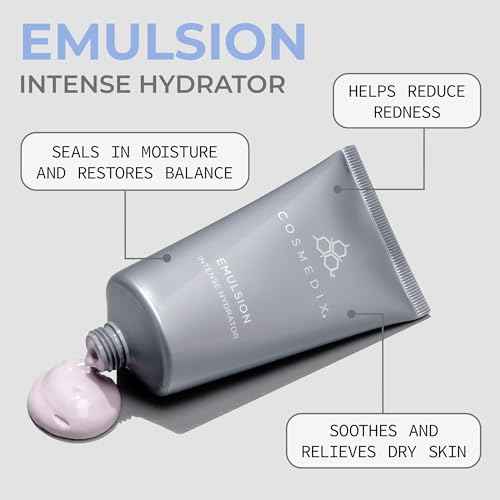 COSMEDIX Emulsion Intense Face Moisturizer for Women & Men - Ultra-Nourishing Hydrating Face Cream for Dry Skin & Redness - Shea Butter Lotion Facial Skin Care for Smoother, Radiant Glow
