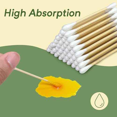 1000 Count Bamboo Cotton Swabs - Eco-Friendly Cotton Buds with Wooden Sticks for Home Cleaning, Personal Ear Cleaning, Makeup Application, and Personal Hygiene - Perfect for Daily Use
