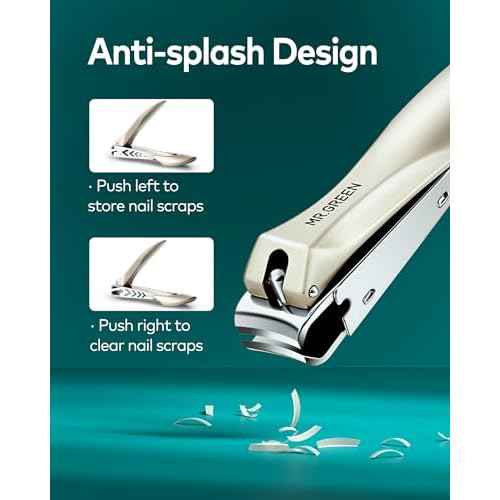 MR.GREEN Nail Clippers, Upgraded Anti-Splash Nail Clipper Set with Nail File and Tweezers & Catcher, Professional Practical Manicure Nail Care Kit with Exquisite Leather Case for Men & Women