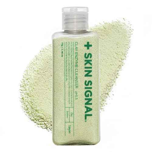 Green Clay Enzyme Cleanser, Whitehead Remover Powder Cleanser, Deep Pore Cleansing with PHA, Gentle Exfoliating Face Wash, Facial Scrub for Blemish-Prone Skin, Korean Skin Care