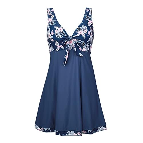 MiYang Women's One Piece High Waist Printing Swim Dress Padded Swimwear