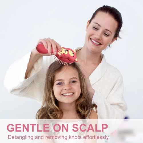 Mini Toddler Hair Brush Detangler Brush Kids Detangling Hairbrush Soft Massage Comb Small Travel Hair Brush for Thick Curly Thin Long Short£¨Red£©