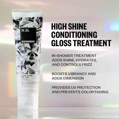 IGK EXPENSIVE Clear Gloss Top Coat | Shine + Strengthen + Smooth | Vegan + Cruelty Free | 4.2 Oz (Pack of 2)