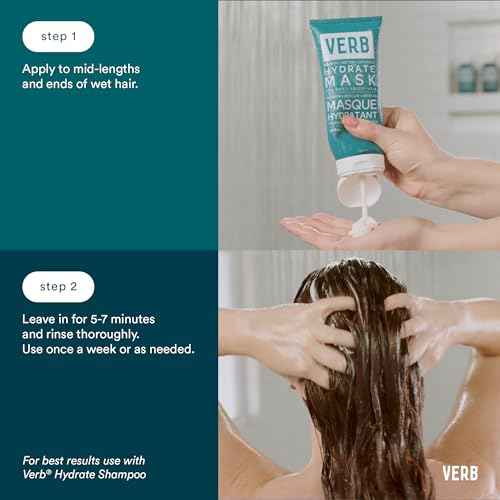 VERB Hydrate Mask, 6.8 fl oz - Intense Moisture for Dry + Frizzy Hair - Smooth + Detangle - Amber + Warm Jasmine Scent