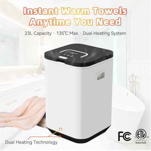Large Towel Warmer Bucket with Rapid Heating & Timer, Fits 2 x 40"x70" Towels, One-Touch Control, LCD Display, Child Lock, Aromatherapy Box ? Fireproof, ETL & FCC Certified for Bathroom, Spa, Home Use