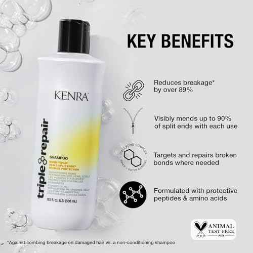 Kenra Triple Repair Conditioner | Targets & Repairs Weak or Broken Bonds | Split Ends | Damaged Hair | Bond Builder | Sulfate-Free
