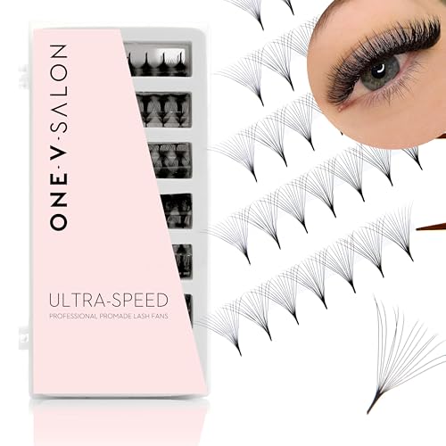 One V Salon Pro 14D Ultra-Speed Promade Fans,1000 Premade Extreme Mega Volume Lash Fans | C Curl | 0.05 | 9?15 mm Mixed Lengths | Thin Base, Fast Application Eyelash Extensions(Ultra 14D-0.05-C Curl)