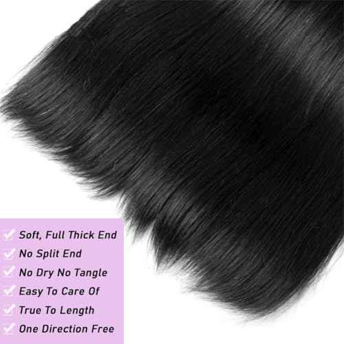 Beautymoon Straight Weave Bundles Human Hair 18 18 18 Inch 12A Human Hair Bundles Straight 100% Unprocessed Brazilian Virgin Hair Extensions Double Weft For Black Women