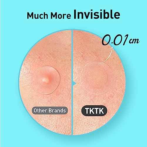 TKTK Pimple Patches, 12mm Invisible Acne Patches for Face with Salicylic Acid, 0.01cm Extra Thin Outer Edge, Hydrocolloid Zit Patch for Pustule, Whitehead, Cystic Acne Spot, 96 Count