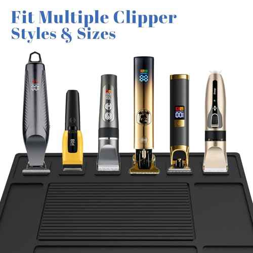 Magnetic Barber Mat for Clippers with 6 Magnets, Barber Station Organizer Magnetic Tool Mat, Barber Matt Organizer Station, Magnetic Clipper Mat for Tools Pad for Grooming Table Tray Stations Clipper