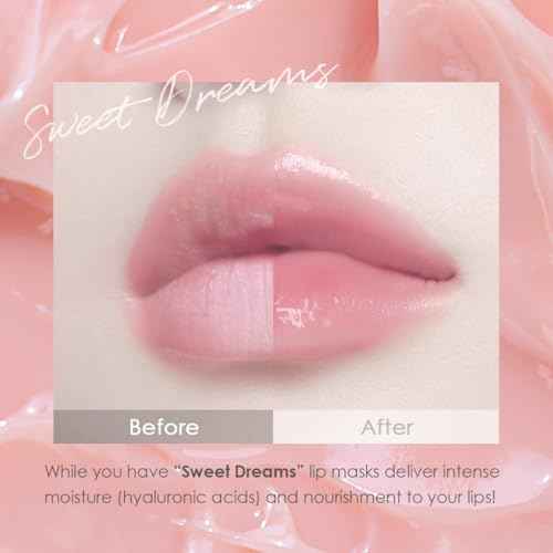 glowiest Sweet Dreams Overnight Lip Mask- Nourishing, Plumping and Hydrating Lip Balm | glowiest Sweet Dreams Lip Sleeping Mask | Hyaluronic Acids+Vitamin C+Shea Butter+Antioxidants l Peach
