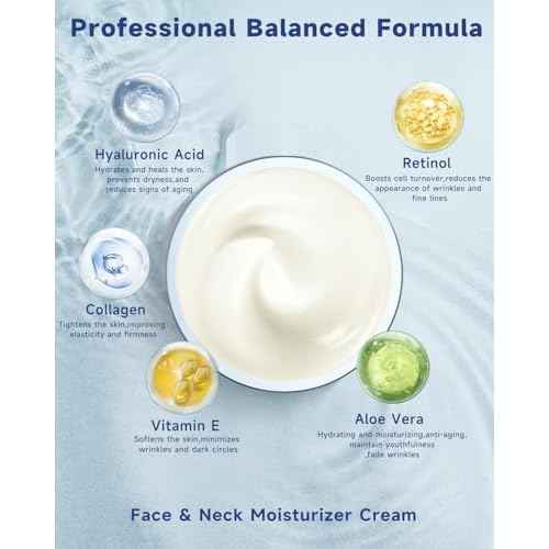 Retinol Cream for Face, Collagen Neck Creams for Tightening and Firming, Anti Aging Day & Night Facial Moisturizer for Women & Men, Instant Face Lift Wrinkle Cream 1.7 fl. oz.