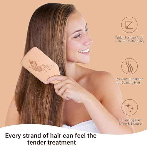 URTHEONE Pure Boar Bristle Hair Brush Set with Wide-Tooth Comb,Natural Beechwood Detangling Kit for Shine & Frizz Control,Gift for Women & Men