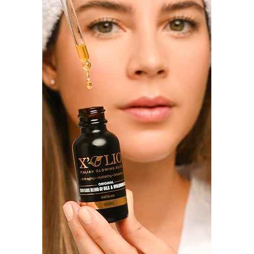 X¡¯Olio Original ? The Italian Glowing Elixir | Anti-Aging Face Oil with Hyaluronic Acid, Aloe Vera & Vitamin E | Deep Hydration, Barrier Repair & Glow for Dry or Mature Skin | 30ml