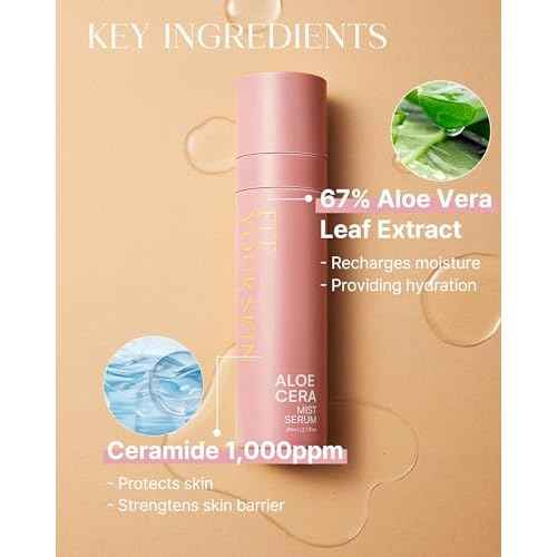 Aloe Cera Mist Serum - Vegan Hydrating Face Spray with Aloe Vera and Ceramide for Rough and Dry Skin - Refreshing & Hydrating Facial Mist - Fresh Herb Citrus Scent, 2.7 fl.oz.