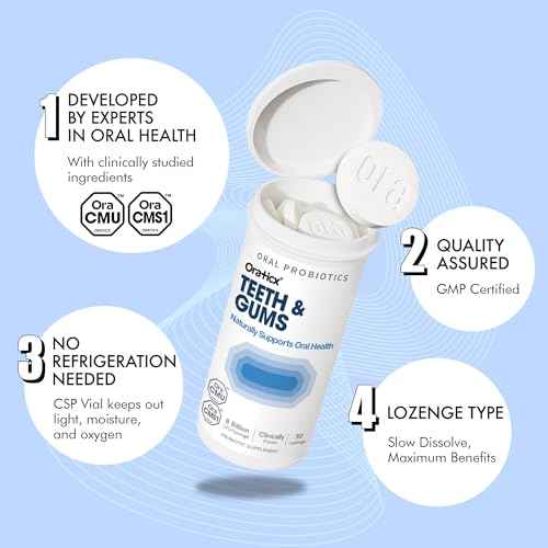 OraTicx Teeth & Gums Oral Probiotics, 8 Billion CFU - Naturally Supports Oral Health, Fresh Breath, and Immunity, Dental Probiotic Supplement, Grape Flavor 30 Lozenges 4-Pack