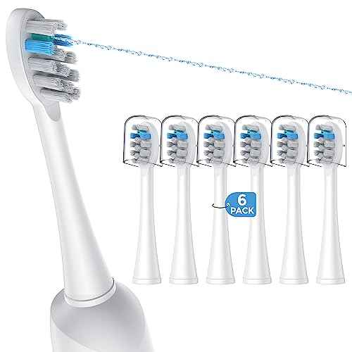 6 Pack Toothbrush Replacement Heads Compatible with WaterPik Sonic Fusion 2.0, FitMount Flossing Brush Head Fit for Water-Pic SF-01W SF-02W and 2.0 SF-03 SF-04
