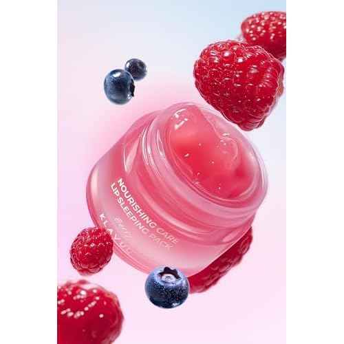 Klavuu Lip Mask Sleeping Pack (0.7oz) ? Overnight Deep Hydrating Korean Lip Balm Treatment for Very Dry, Chapped Lips | Lip Lightening & Plumping with Instant Hydration | Gentle Exfoliating (Berry)