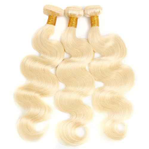 26 28 30 Inch 613 Bundles Blonde Body Wave Bundles Human Hair Double Weft Unprocessed Brazilian Virgin Human Hair Extensions Color 613